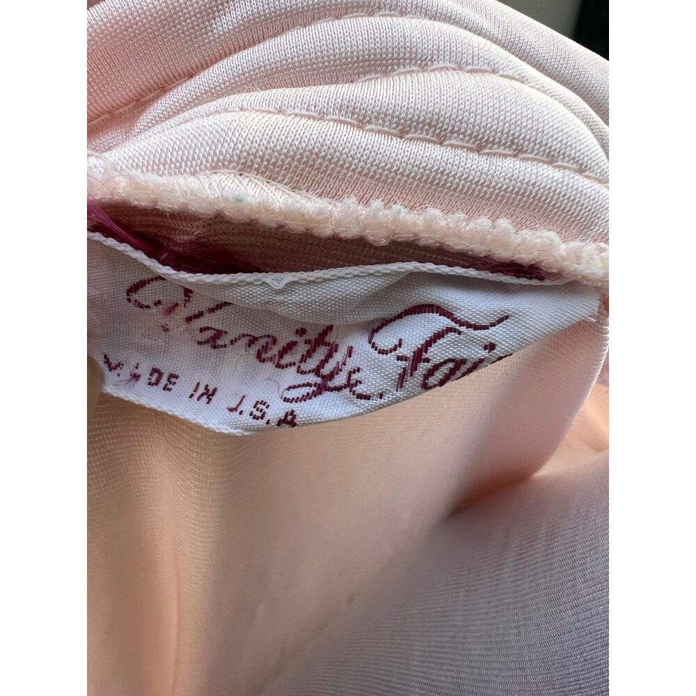 Vintage Vanity Fair Pink Peach Zip Hostess Robe Dress Medium - Picture 8 of 8